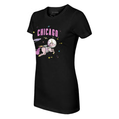 Chicago Cubs Tiny Turnip Women's Space Unicorn T-Shirt Black