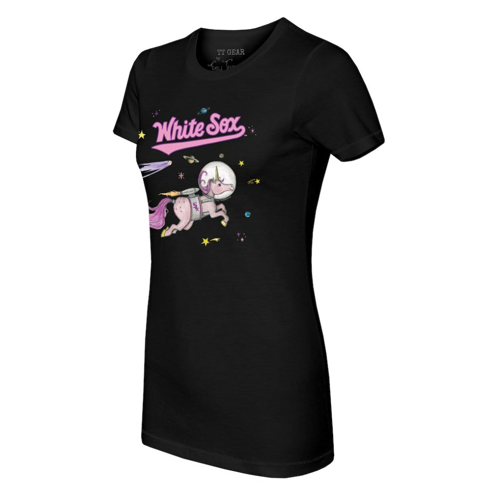 Chicago White Sox Tiny Turnip Women's Space Unicorn T-Shirt Black