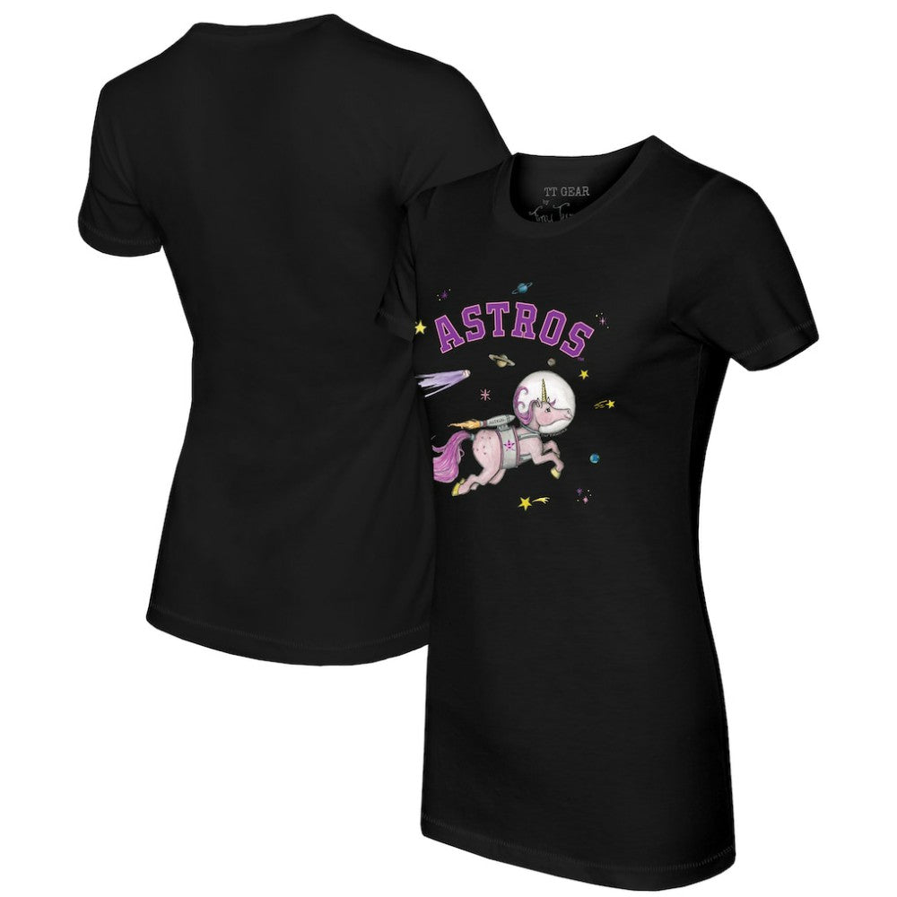 Houston Astros Tiny Turnip Women's Space Unicorn T-Shirt Black