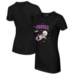 San Diego Padres Tiny Turnip Women's Space Unicorn T-Shirt Black