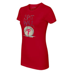Philadelphia Phillies Tiny Turnip Women's Spit Ball T-Shirt Red