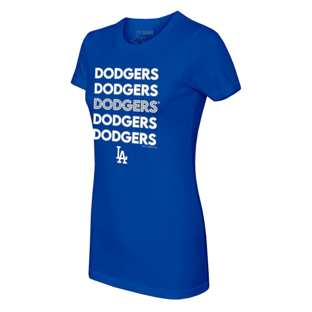 Los Angeles Dodgers Tiny Turnip Women's Stacked T-Shirt Royal
