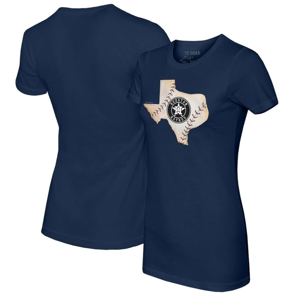 Houston Astros Tiny Turnip Women's State Outline T-Shirt Navy