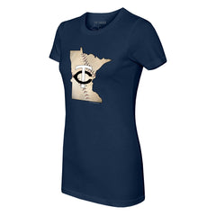 Minnesota Twins Tiny Turnip Women's State Outline T-Shirt Navy