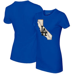 Los Angeles Dodgers Tiny Turnip Women's State Outline T-Shirt Royal
