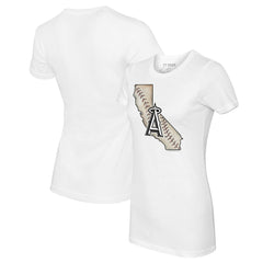 Los Angeles Angels Tiny Turnip Women's State Outline T-Shirt White