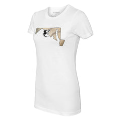 Baltimore Orioles Tiny Turnip Women's State Outline T-Shirt White