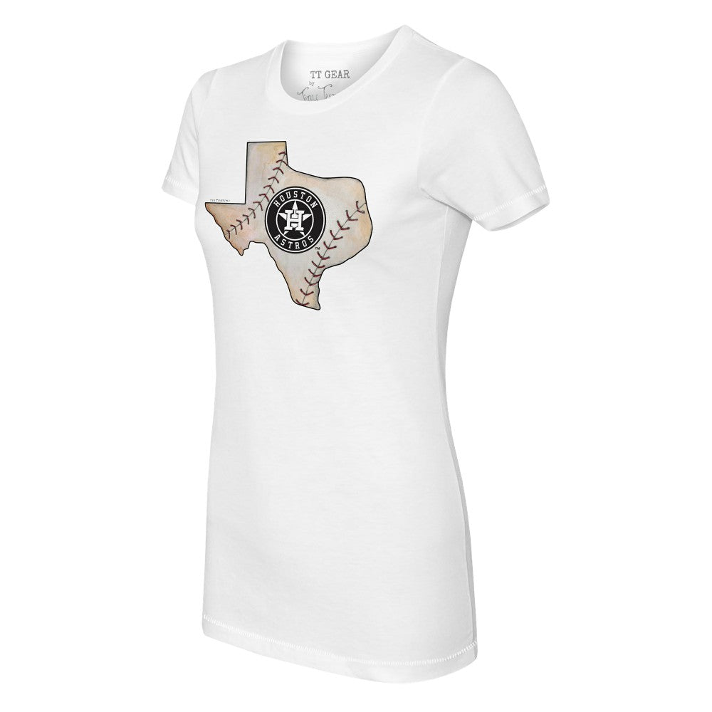 Houston Astros Tiny Turnip Women's State Outline T-Shirt White