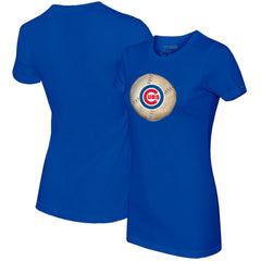 Chicago Cubs Tiny Turnip Women's Stitched Baseball T-Shirt Royal