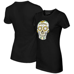 Pittsburgh Pirates Tiny Turnip Women's Sugar Skull T-Shirt Black