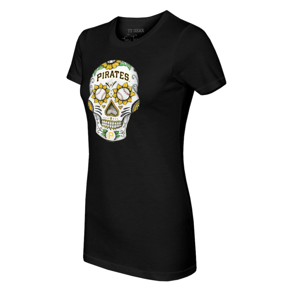 Pittsburgh Pirates Tiny Turnip Women's Sugar Skull T-Shirt Black