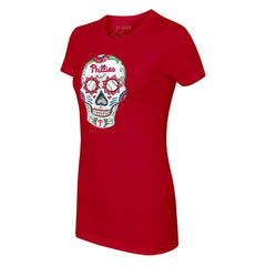 Philadelphia Phillies Tiny Turnip Women's Sugar Skull T-Shirt Red