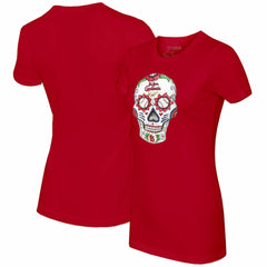 St. Louis Cardinals Tiny Turnip Women's Sugar Skull T-Shirt Red