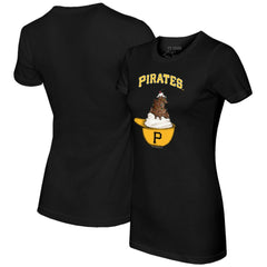 Pittsburgh Pirates Tiny Turnip Women's Sundae Helmet T-Shirt Black