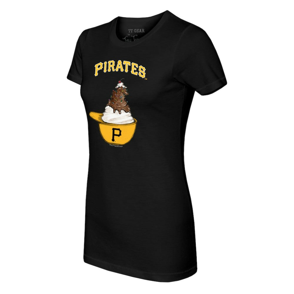 Pittsburgh Pirates Tiny Turnip Women's Sundae Helmet T-Shirt Black