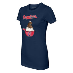 Cleveland Guardians Tiny Turnip Women's Sundae Helmet T-Shirt Navy