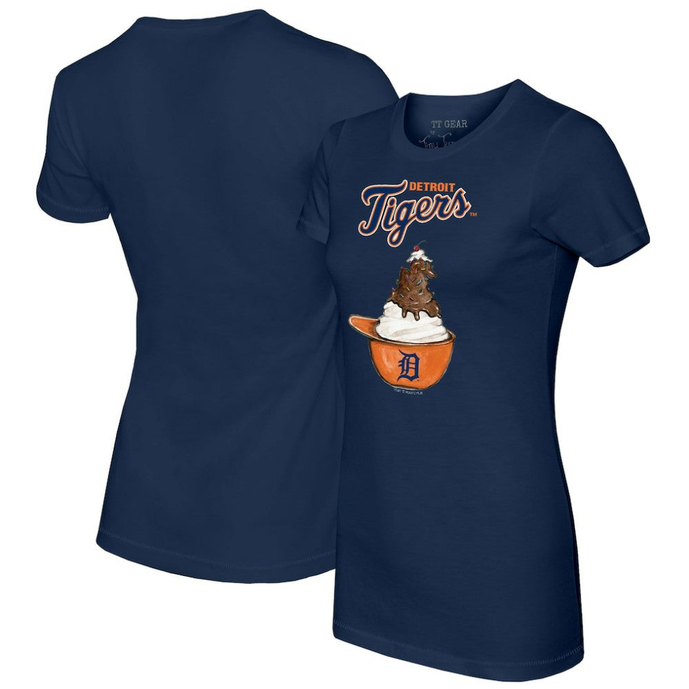 Detroit Tigers Tiny Turnip Women's Sundae Helmet T-Shirt Navy