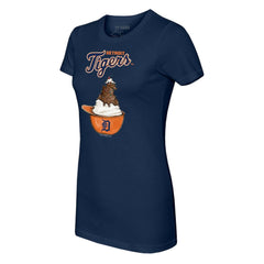 Detroit Tigers Tiny Turnip Women's Sundae Helmet T-Shirt Navy