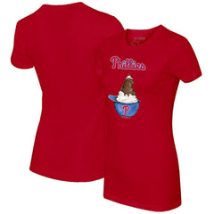 Philadelphia Phillies Tiny Turnip Women's Sundae Helmet T-Shirt Red