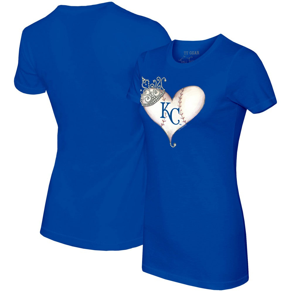 Kansas City Royals Tiny Turnip Women's Tiara Heart T-Shirt Royal