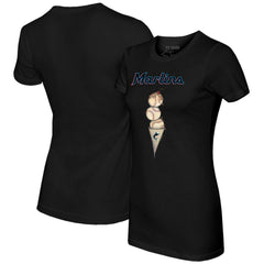 Miami Marlins Tiny Turnip Women's Triple Scoop T-Shirt Black