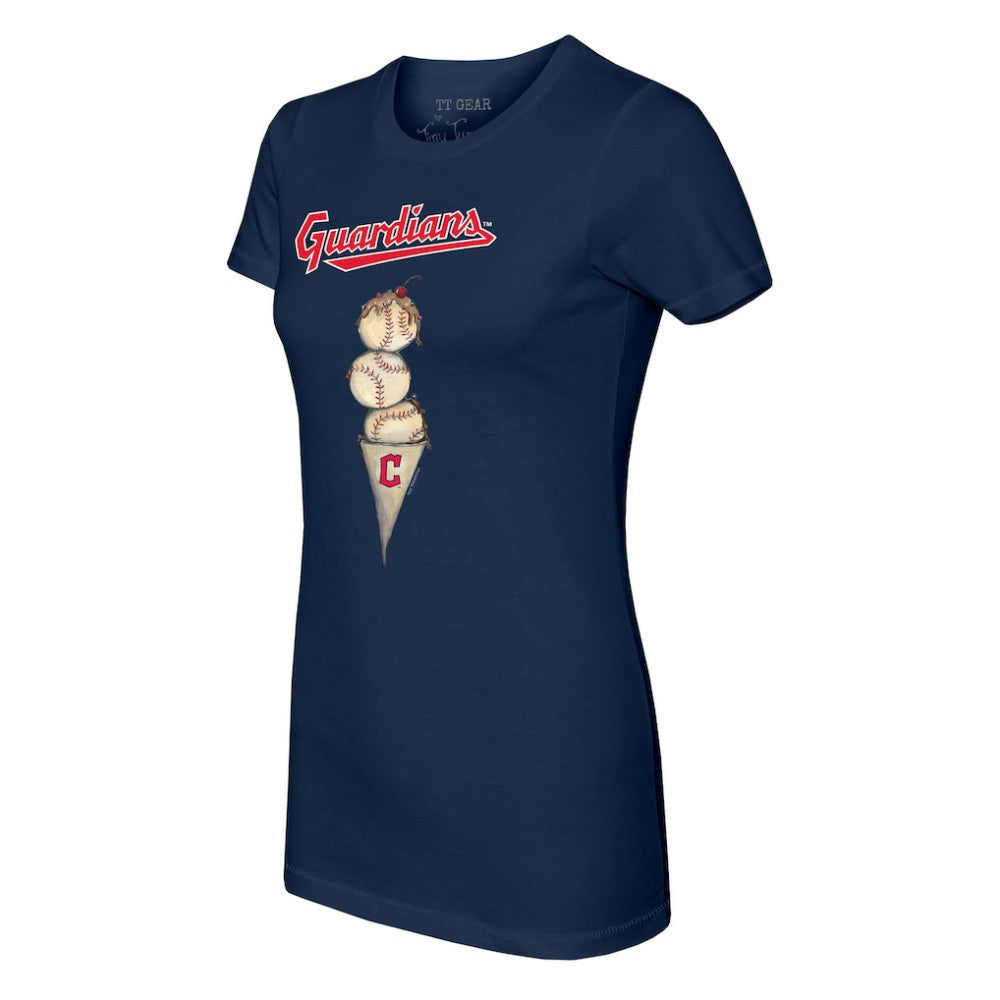 Cleveland Guardians Tiny Turnip Women's Triple Scoop T-Shirt Navy