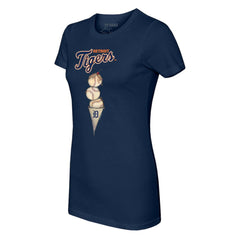 Detroit Tigers Tiny Turnip Women's Triple Scoop T-Shirt Navy