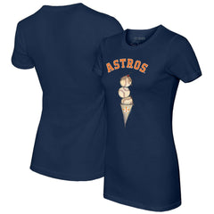 Houston Astros Tiny Turnip Women's Triple Scoop T-Shirt Navy