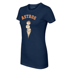 Houston Astros Tiny Turnip Women's Triple Scoop T-Shirt Navy