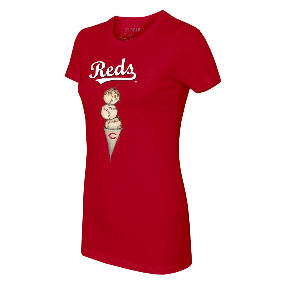 Cincinnati Reds Tiny Turnip Women's Triple Scoop T-Shirt Red