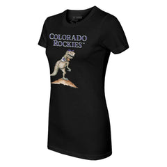 Colorado Rockies Tiny Turnip Women's TT Rex T-Shirt Black