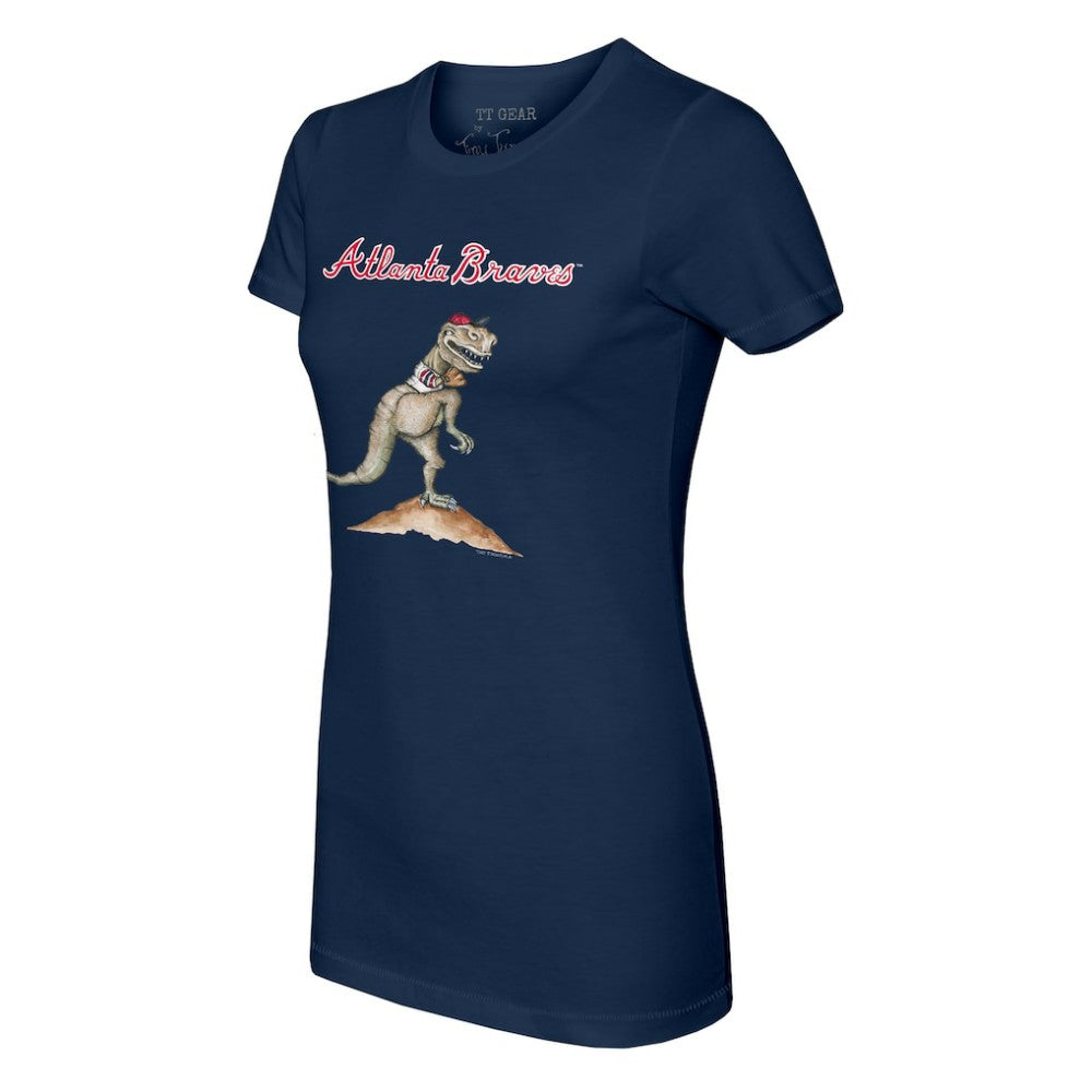 Atlanta Braves Tiny Turnip Women's TT Rex T-Shirt Navy