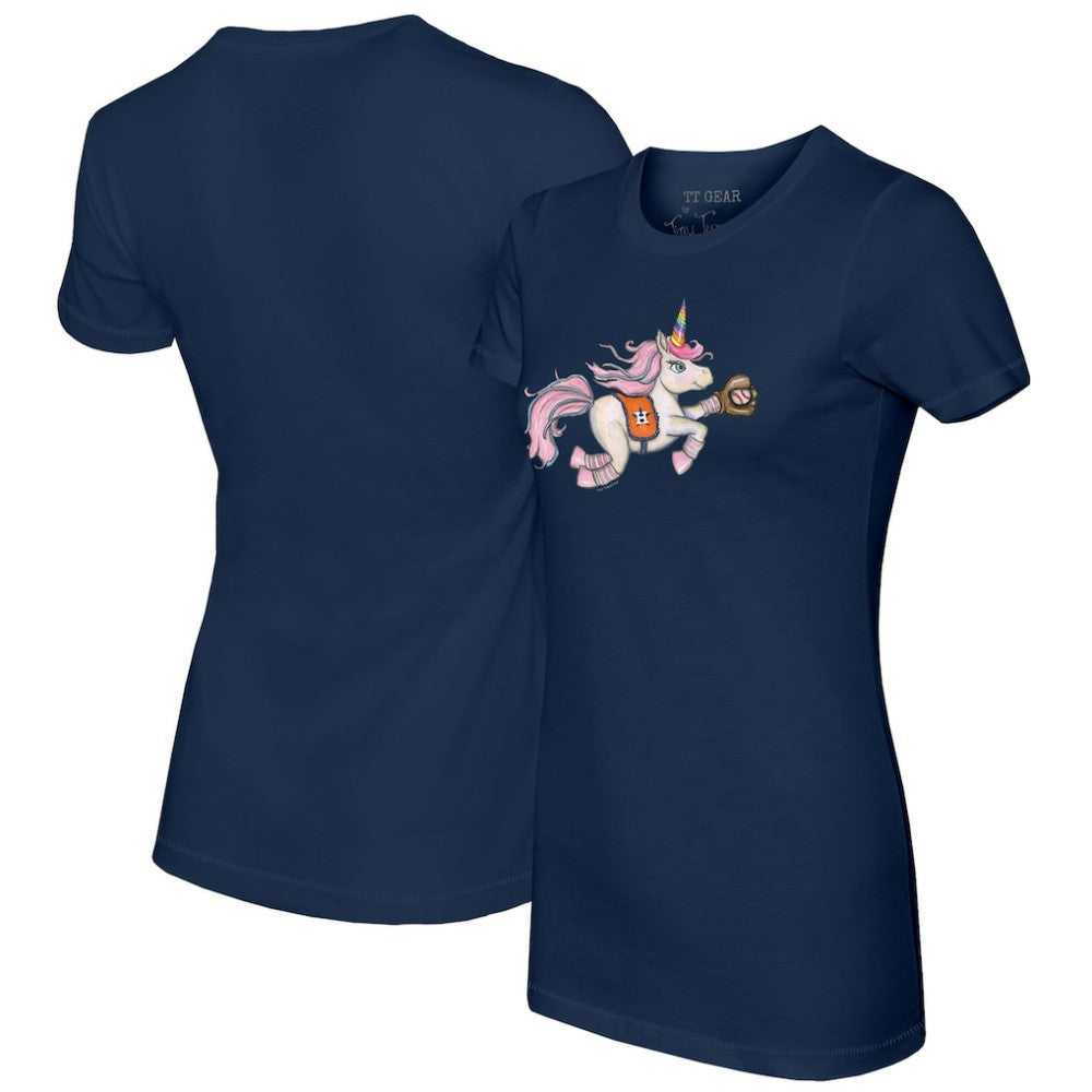 Houston Astros Tiny Turnip Women's Unicorn T-Shirt Navy