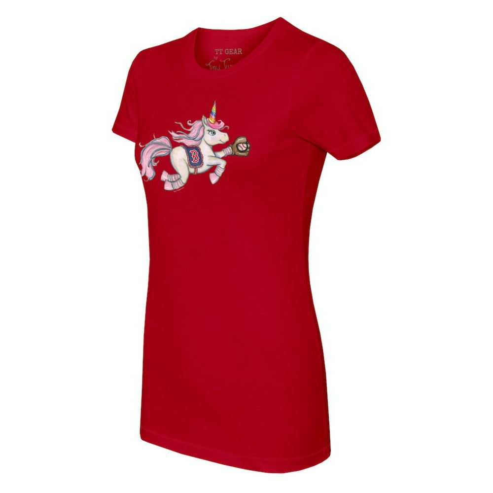 Boston Red Sox Tiny Turnip Women's Unicorn T-Shirt Red