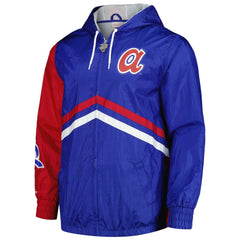 Atlanta Braves Undeniable Full-Zip Hoodie Windbreaker Jacket Royal | Mitchell & Ness