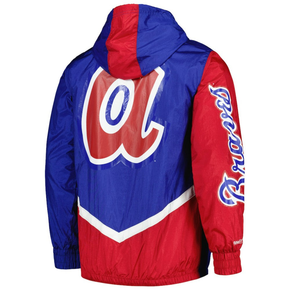 Atlanta Braves Undeniable Full-Zip Hoodie Windbreaker Jacket Royal | Mitchell & Ness
