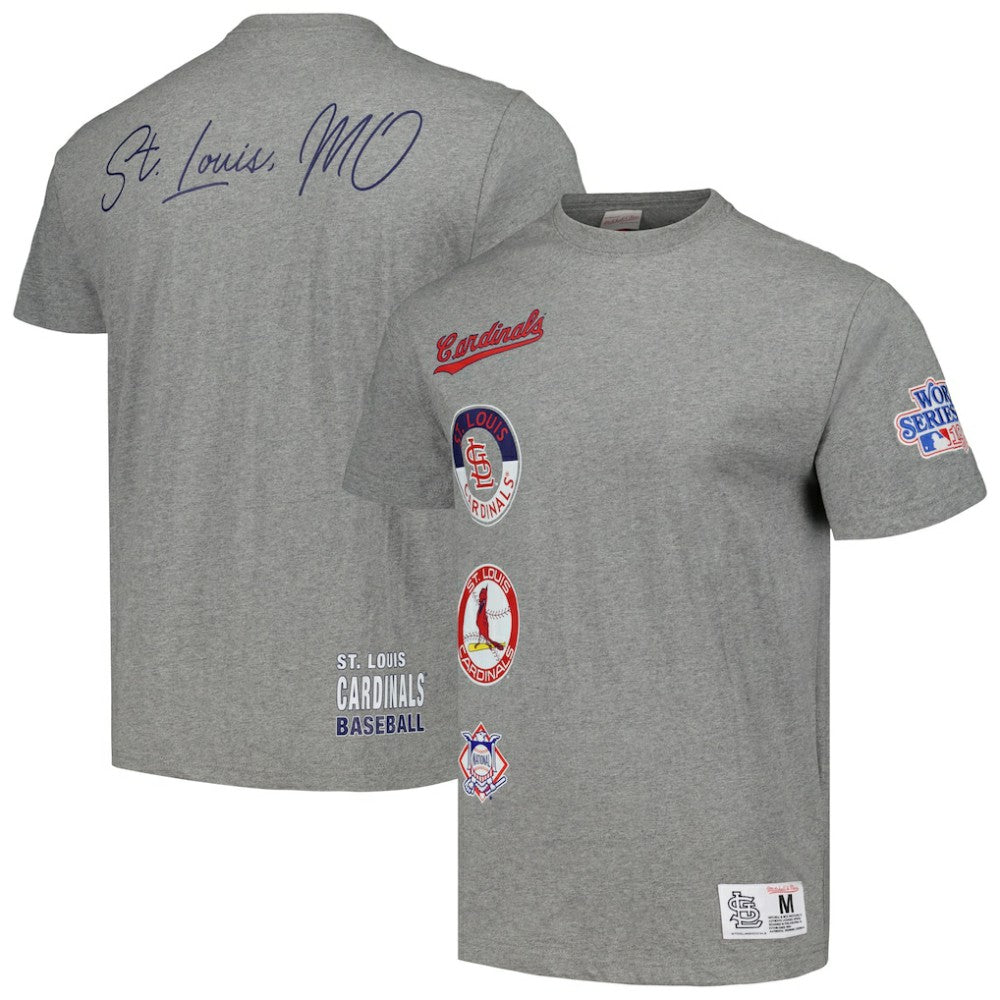 St. Louis Cardinals Cooperstown Collection City Collection T-Shirt Heather Gray | Mitchell & Ness