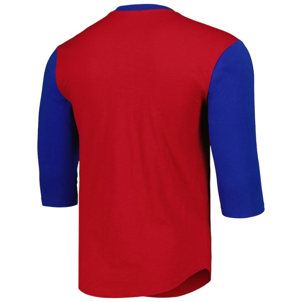 Chicago Cubs Cooperstown Collection Legendary Slub Henley 3/4-Sleeve T-Shirt Red | Mitchell & Ness