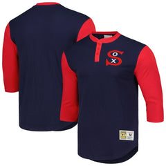 Chicago White Sox Cooperstown Collection Legendary Slub Henley 3/4-Sleeve T-Shirt Navy | Mitchell & Ness
