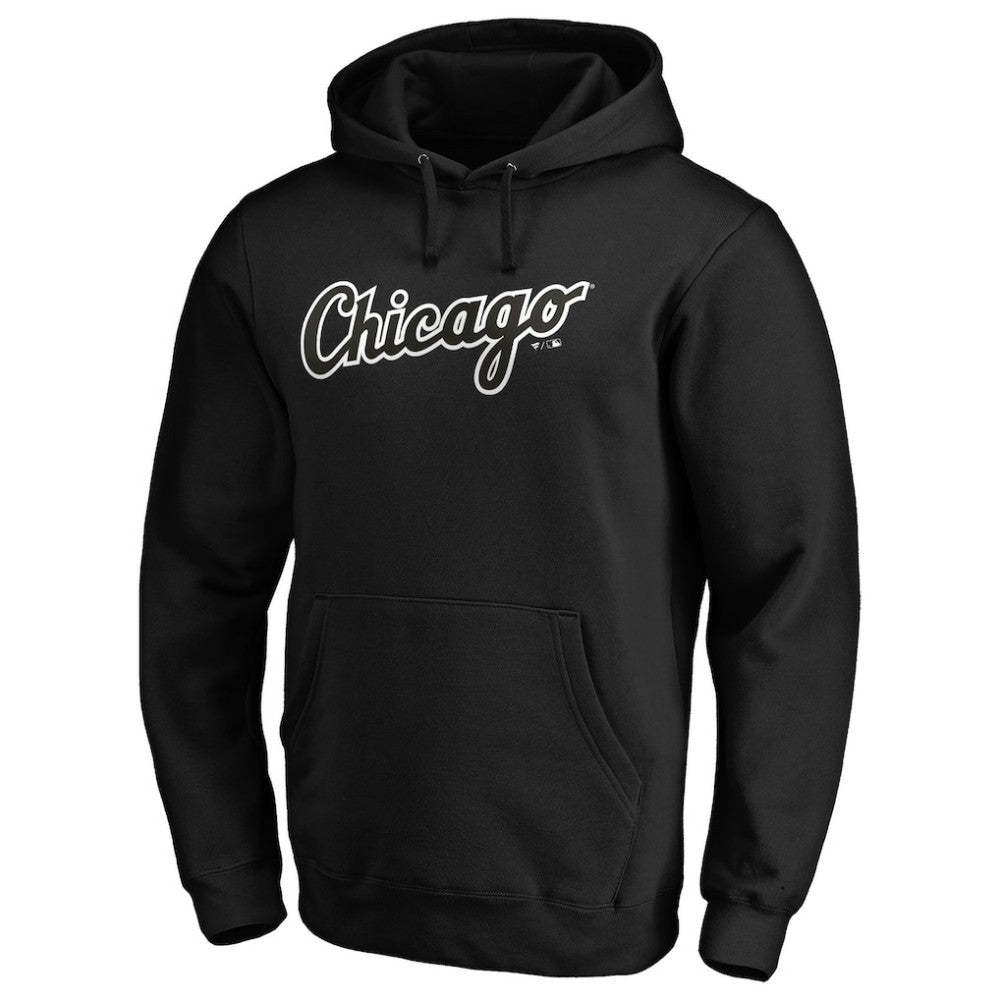 Chicago White Sox Official Wordmark Fitted Pullover Hoodie Black