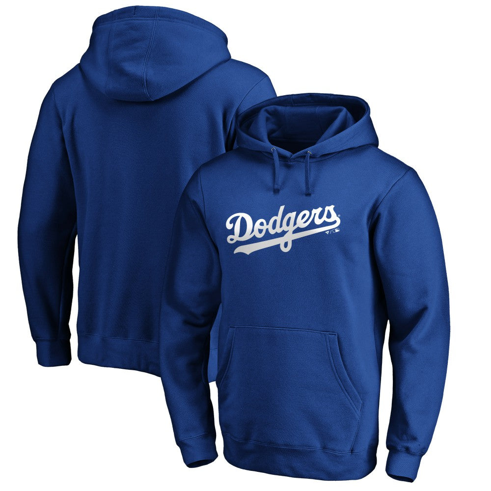 Los Angeles Dodgers Official Wordmark Fitted Pullover Hoodie Royal