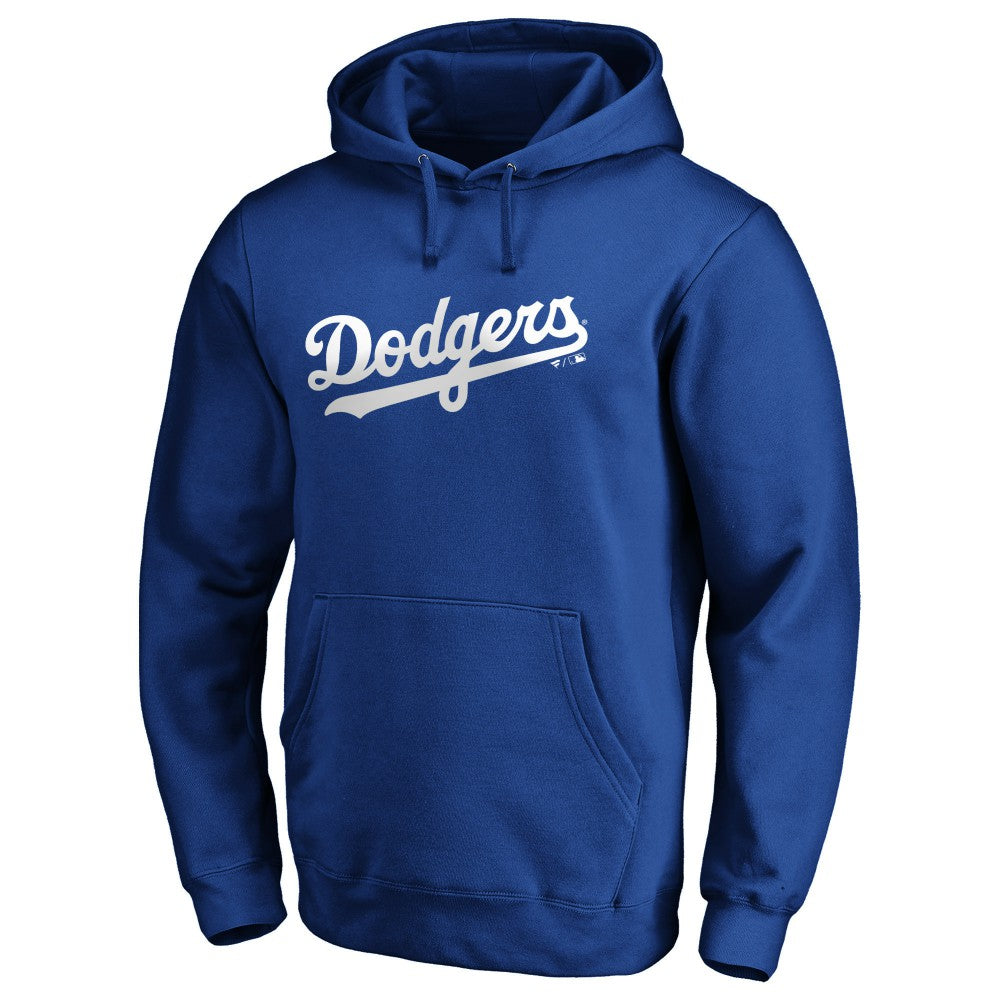Los Angeles Dodgers Official Wordmark Fitted Pullover Hoodie Royal