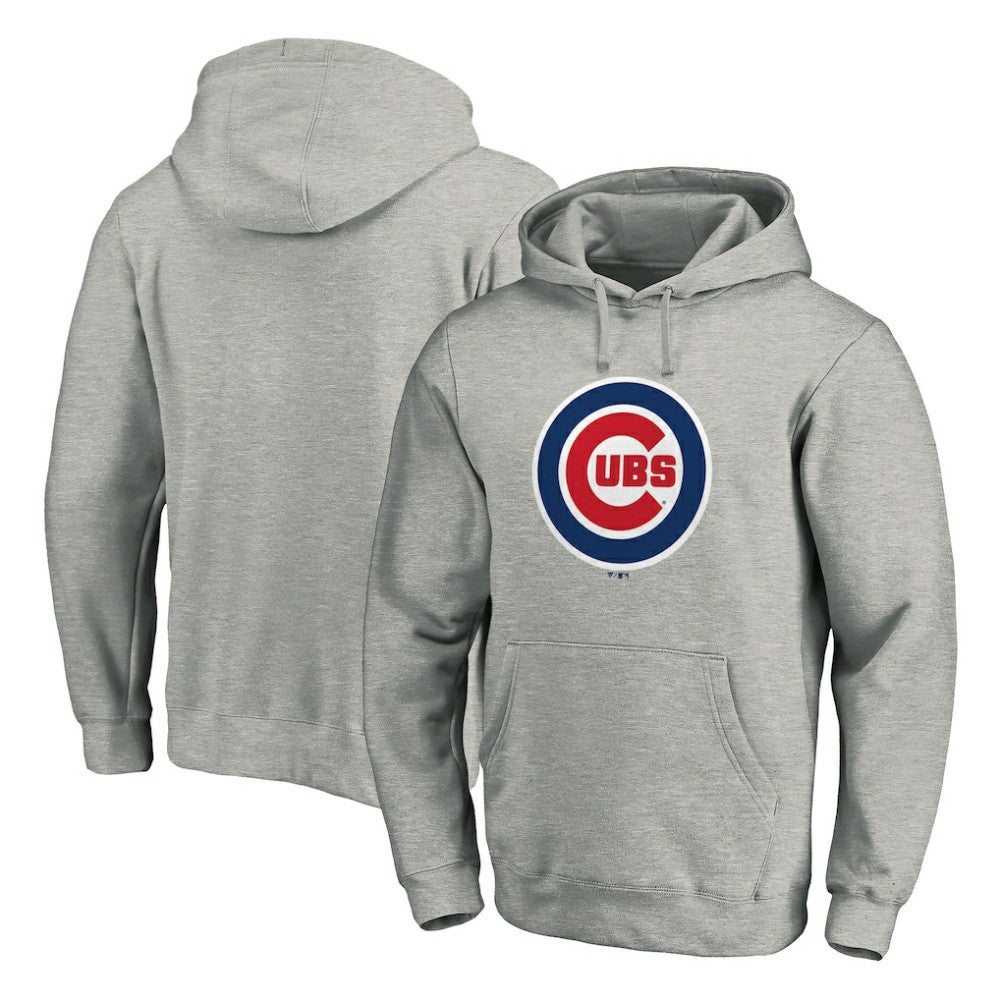 Chicago Cubs Official Team Logo Pullover Hoodie Gray