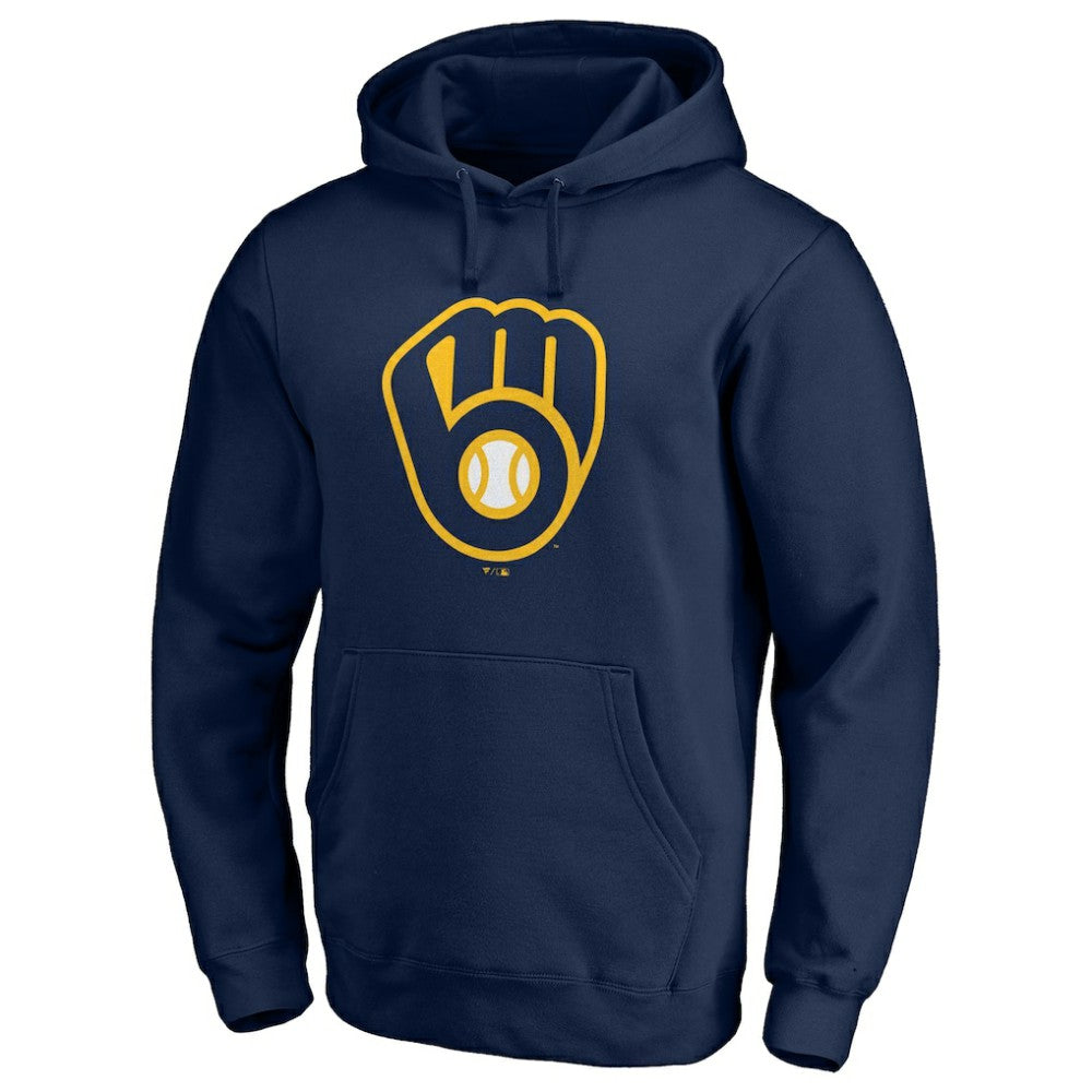 Milwaukee Brewers Official Team Logo Pullover Hoodie Navy