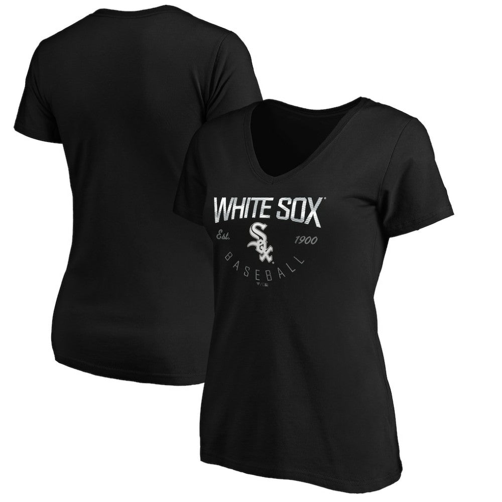 Chicago White Sox Women's Core Live For It V-Neck T-Shirt Black