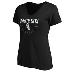 Chicago White Sox Women's Core Live For It V-Neck T-Shirt Black