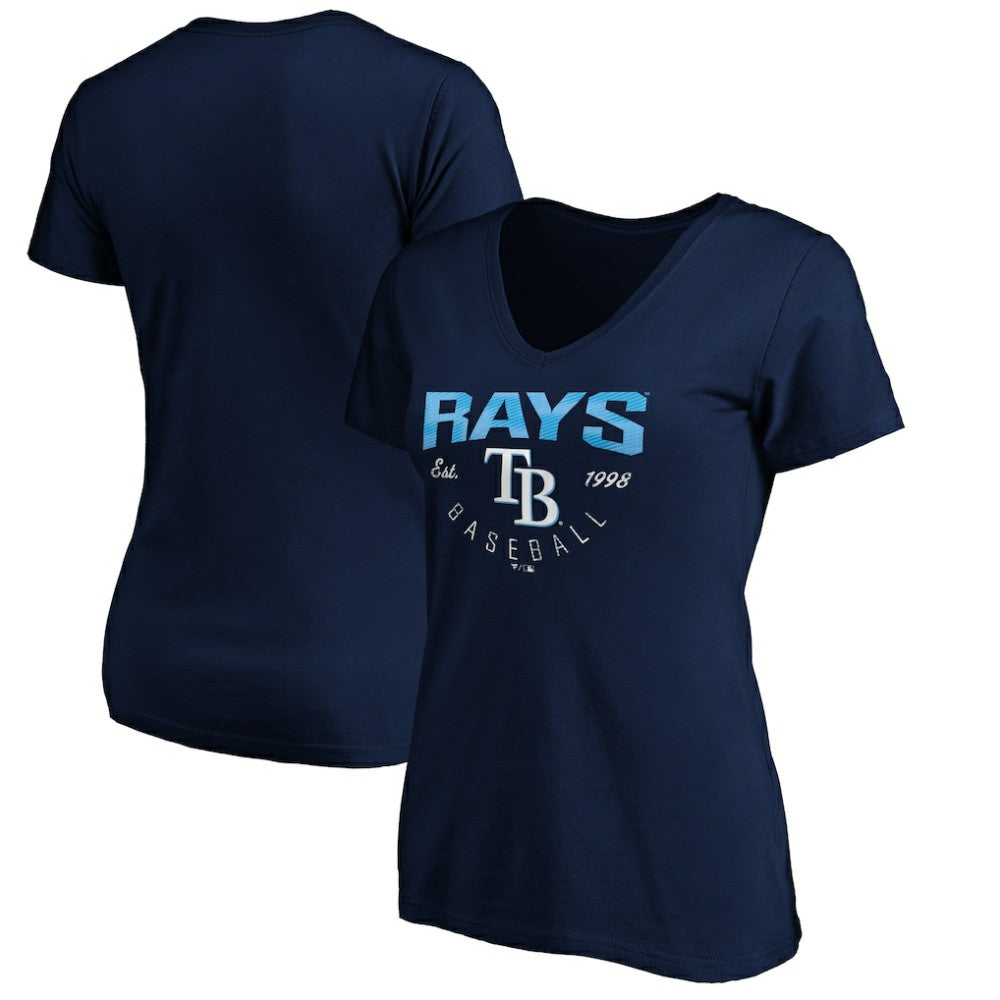 Tampa Bay Rays Women's Core Live For It V-Neck T-Shirt Navy