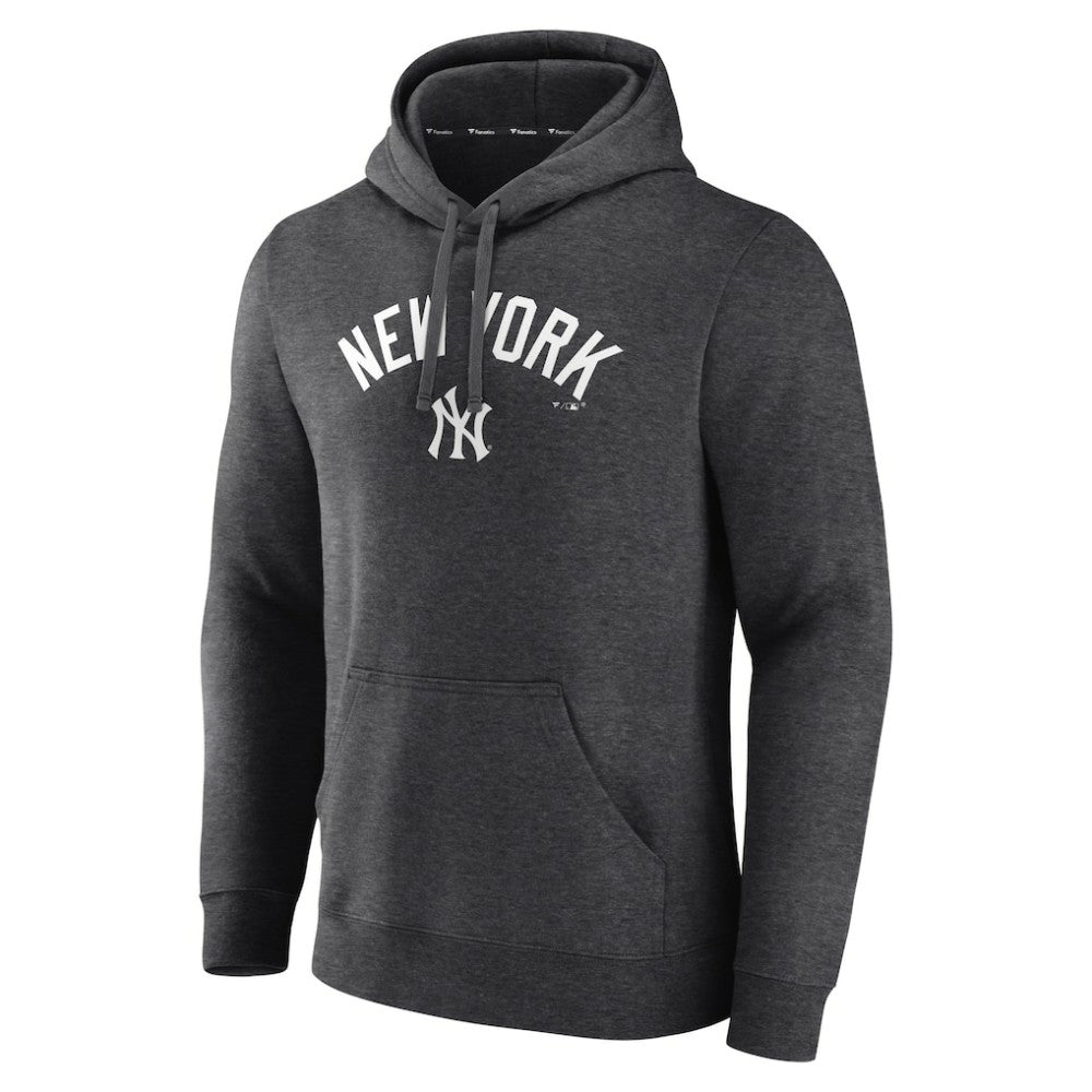 New York Yankees Team Lock Up Wordmark Pullover Hoodie Charcoal
