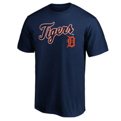 Detroit Tigers Team Lock Up Wordmark T-Shirt Navy