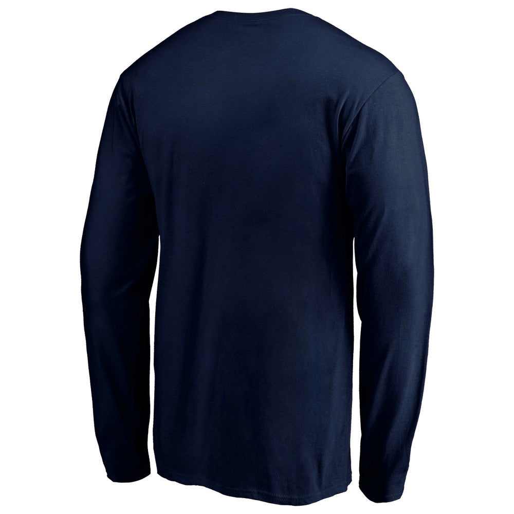 Milwaukee Brewers Team Lock Up Wordmark Long Sleeve T-Shirt Navy